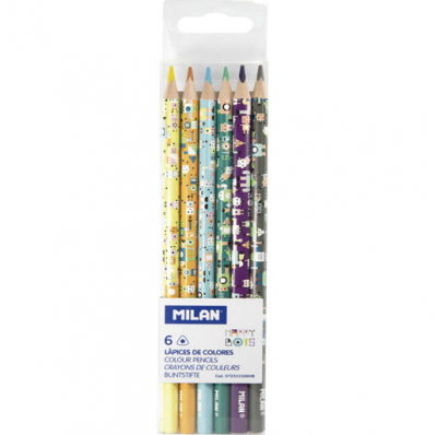 Набор цветных карандашей MILAN Happy Bots 6 цветов