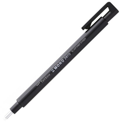 Ластик-ручка Tombow Mono Zero Eraser (круглый ластик), черная
