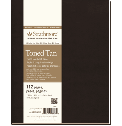 Скетчбук Strathmore Art Journal Tan с коричневой бумагой 20 х 24.6 см / 56 листов / 118 гм