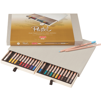 Пастельные карандаши Pastel Design Bruynzeel набор 24 цвета в выдвижном кейсе