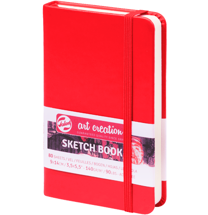 Скетчбук красный для зарисовок Art Creation Sketchbook Royal Talens с резинкой А6 / 80 листов / 140 гм