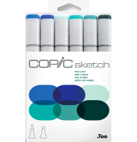 Набор маркеров COPIC SKETCH 6 Sea & Sky с кистью (море и небо)