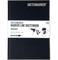 Скетчбук Sketchmarker Marker Line для маркеров чёрный с твёрдой обложкой А5 / 44 листа / 160 гм