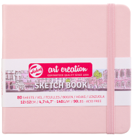 Скетчбук розовый квадратный Art Creation Sketchbook Royal Talens с резинкой 12х12 см / 80 листов / 140 гм