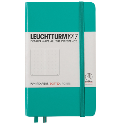 Записная книжка Leuchtturm «Pocket» A6 в точку изумрудная 187 стр.