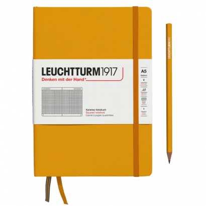 Записная книжка Leuchtturm «Rising Colours» А5 в клетку теплый желтый 251 стр.