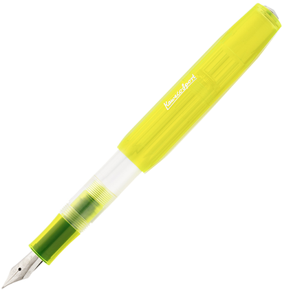 Перьевая ручка Kaweco Ice Sport в желтом прозрачном корпусе с синим картриджем