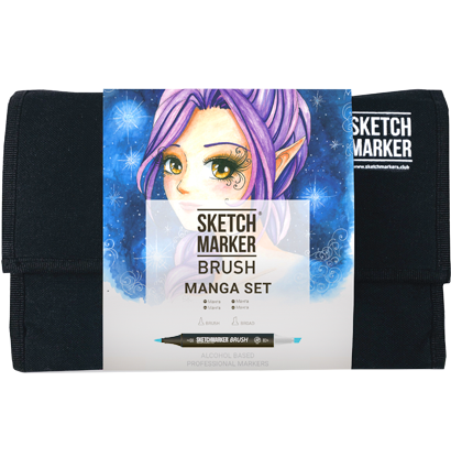 Набор маркеров Sketchmarker Brush / Скетчмаркер Браш "Manga - Манга" 24 цвета в сумке