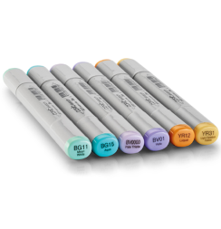 Набор маркеров COPIC SKETCH 6 Secondary Tones с кистью (дополнительные)