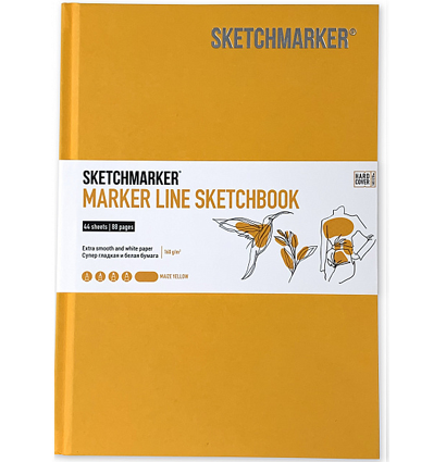 Скетчбук Sketchmarker Marker Line для маркеров бледно-жёлтый с твёрдой обложкой А5 / 44 листа / 160 гм