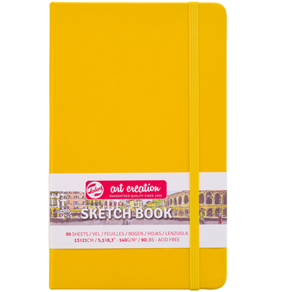 Скетчбук жёлтый для зарисовок Art Creation Sketchbook Royal Talens с резинкой А5 / 80 листов / 140 гм