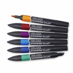 Набор маркеров Promarker Brush Winsor & Newton 6 штук насыщенные тона