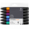 Набор маркеров Promarker Brush Winsor & Newton 6 штук насыщенные тона купить в магазине Скетчинг Про с доставкой по всему миру
