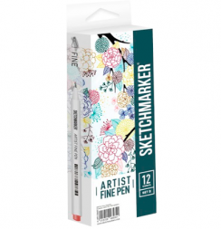 Набор 12 линеров капиллярных Sketchmarker Artist Pen "Базовый 2"