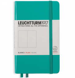 Записная книжка Leuchtturm «Pocket» A6 нелинованная изумрудная 187 стр.