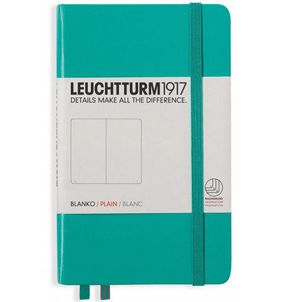 Записная книжка Leuchtturm «Pocket» A6 нелинованная изумрудная 187 стр.