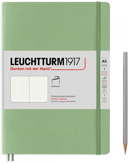 Записная книжка Leuchtturm «Medium» A5 в точку пастельный зеленый 123 стр.
