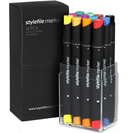 Набор маркеров для скетчей StyleFile Classic 12 Main A (основные цвета)