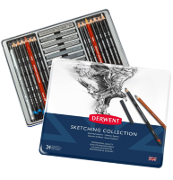 Набор для графики Derwent Sketching Collection 24 предмета в пенале (карандаши, графит, блоки)