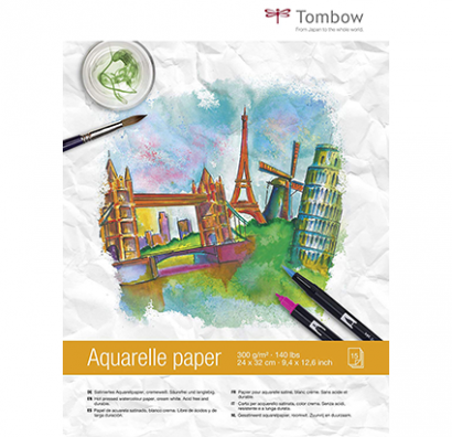 Бумага для акварели Tombow Watercolour Paper Pad 24x32 см / 15 листов / 300 гм