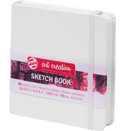 Скетчбук белый квадратный Art Creation Sketchbook Royal Talens с резинкой 12х12 см / 80 листов / 140 гм