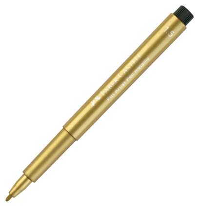 Маркер с пулевидным пером Faber-Castell Pitt Artist Pen "Металлик" золотой