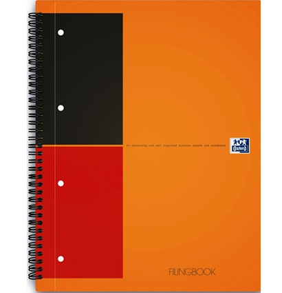Бизнес-тетрадь Oxford International FilingBook клетка спираль твердая обложка А4 / 100 листов