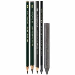 Набор чернографитных карандашей Faber-Castell Pitt Graphite 5 штук с ластиком и точилкой
