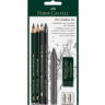 Набор чернографитных карандашей Faber-Castell Pitt Graphite 5 штук с ластиком и точилкой купить в магазине Скетчинг Про с доставкой