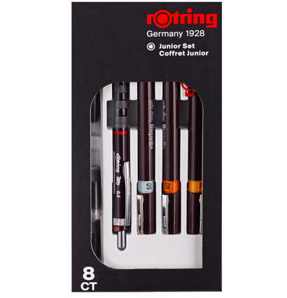 Набор изографов Rotring Junior 3 штуки, механический карандаш и чернила (0.2, 0.4, 0.6)