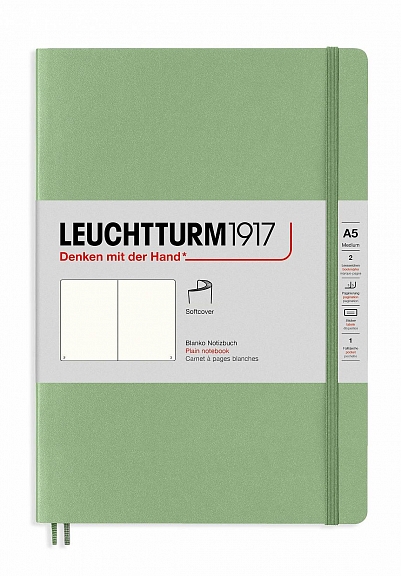 Записная книжка Leuchtturm «Medium» A5 нелинованная пастельный зеленый 123 стр.