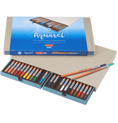 Акварельные карандаши Aquarel Design Bryunzeel 24 цвета + кисть кейсе
