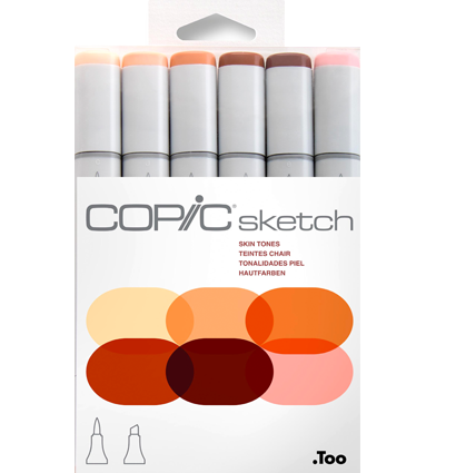 Copic Sketch 6 Skin Tones набор маркеров телесных оттенков для рисования скетчей