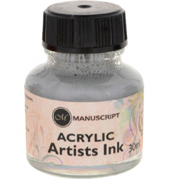 Тушь серебряная художественная Manuscript Acrylic Inc во флаконе 30 мл