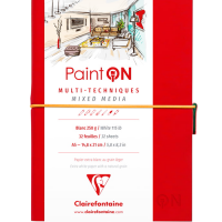 Скетчбук для смешанных техник Paint'On ClaireFontaine мелкое зерно А5 / 32 листа / 250 гм