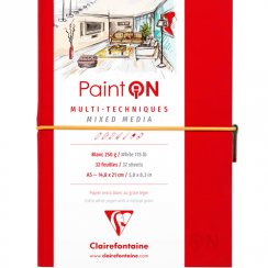 Скетчбук для смешанных техник Paint'On ClaireFontaine мелкое зерно А5 / 32 листа / 250 гм