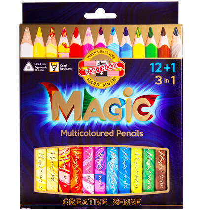 Набор толстых цветных карандашей Koh-I-Noor Magic 13 цветов