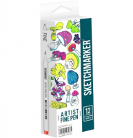 Набор 12 линеров капиллярных Sketchmarker Artist Pen "Базовый 4"