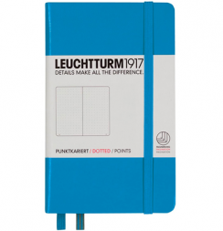 Записная книжка Leuchtturm «Pocket» A6 в точку лазурная 187 стр.