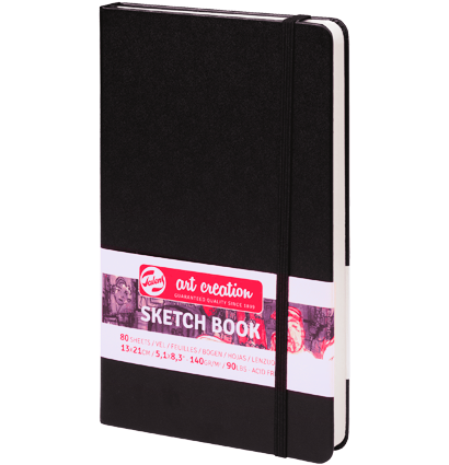 Скетчбук черный для зарисовок Art Creation Sketchbook Royal Talens с резинкой А5 / 80 листов / 140 гм