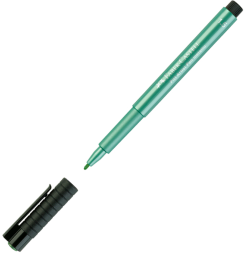Маркер с пулевидным пером Faber-Castell Pitt Artist Pen "Металлик" зеленый