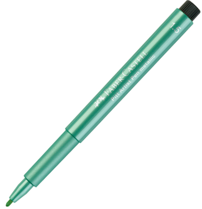 Маркер с пулевидным пером Faber-Castell Pitt Artist Pen "Металлик" зеленый