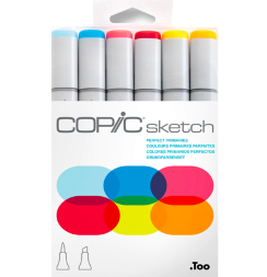 Набор маркеров COPIC SKETCH 6 Perfect Primaries с кистью (начальные)