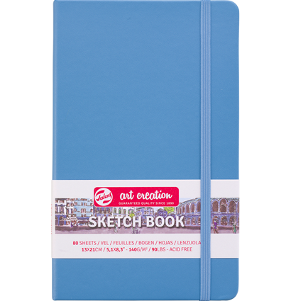 Скетчбук голубой для зарисовок Art Creation Sketchbook Royal Talens с резинкой А5 / 80 листов / 140 гм