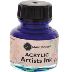 Тушь синяя художественная Manuscript Acrylic Inc во флаконе 30 мл