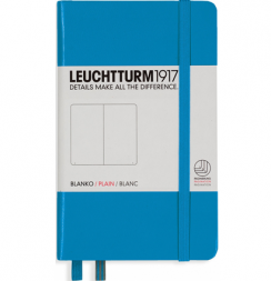 Записная книжка Leuchtturm «Pocket» A6 нелинованная лазурная 187 стр.
