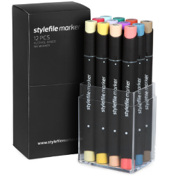 Набор маркеров для скетчей StyleFile Classic 12 Main C (основные цвета)