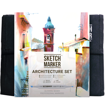 Набор маркеров Скетчмаркер / Sketchmarker "Architecture - Архитектура" 36 цветов в сумке