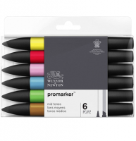 Набор маркеров Promarker 6 Mid Tones Winsor & Newton средние тона