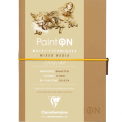 Скетчбук для смешанных техник Paint'On ClaireFontaine крафт А5 / 32 листа / 250 гм